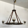 Lucca Studio ﻿Mayle Bronze and Saddle Leather Chandelier 56610