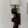 Pair of Lucca Studio Currier Sconces in Bronze and Leather 75974