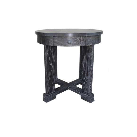 Lucca Studio Leda Grey Cerused Oak Side Table 48357