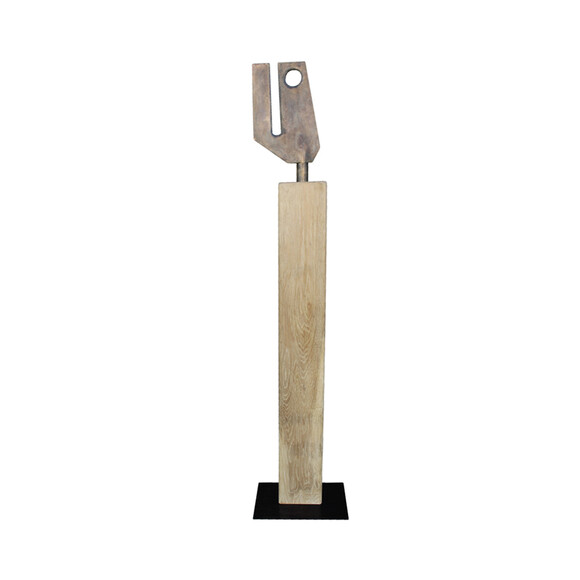 Limited Edition Bronze and Oak Modernist Sculpture 35887