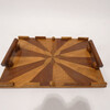 Unusual French Vintage Inlaid Wood Tray 49385