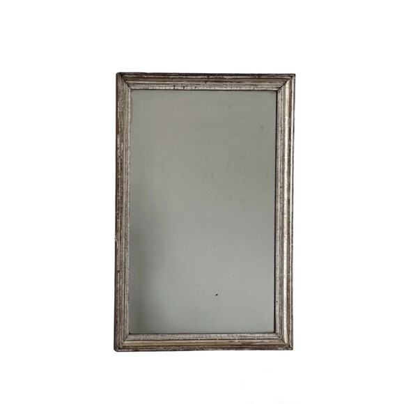 Large 19th Century Spanish Silver Leaf Frame Mirror 73445