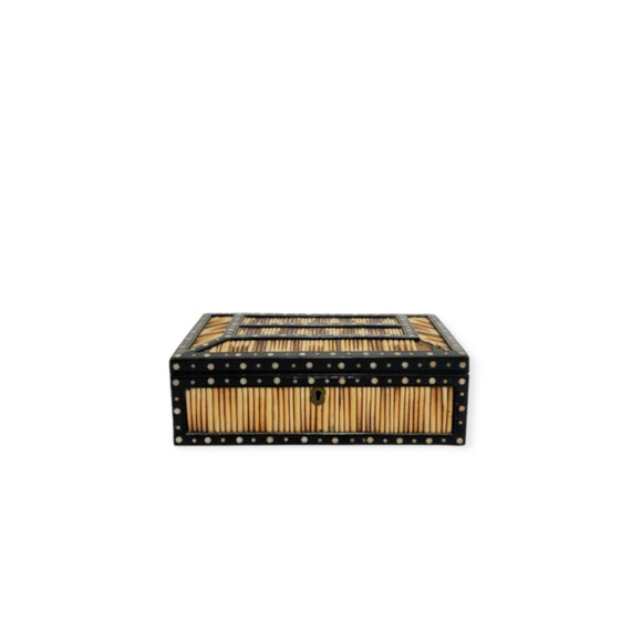 Highly Decorative Large Porcupine Quill Box 70968