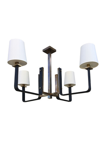 Limited Edition Leather and Bronze Chandelier 45006