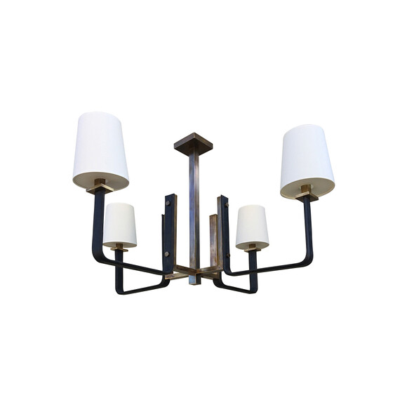 Limited Edition Leather and Bronze Chandelier 37079