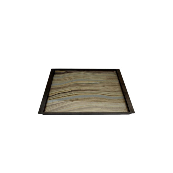 Limited Edition Walnut Tray with Vintage Italian Marbleized Paper 76682