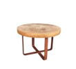 Lucca Studio Christopher Round Leather Coffee Table 75217