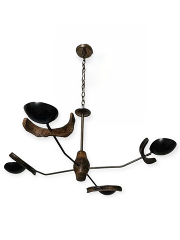 Limited Edition Wood and Bronze Chandelier 68111