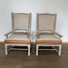 Pair of French Oak Arm Chairs and Ottoman 79006