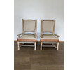 Pair of French Oak Arm Chairs and Ottoman 79006