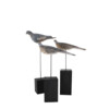 Set of 3 Wooden Primitive Birds on Stands 76808