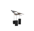 Set of 3 Wooden Primitive Birds on Stands 76808