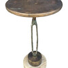 Limited Edition Side Table of Industrial Metal Top Iron Element Base 34022