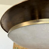 Limited Edition Antique Italian Alabaster and Modern Bronze Chandelier 73841