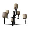 Limited Edition Leather and Bronze Chandelier 32594