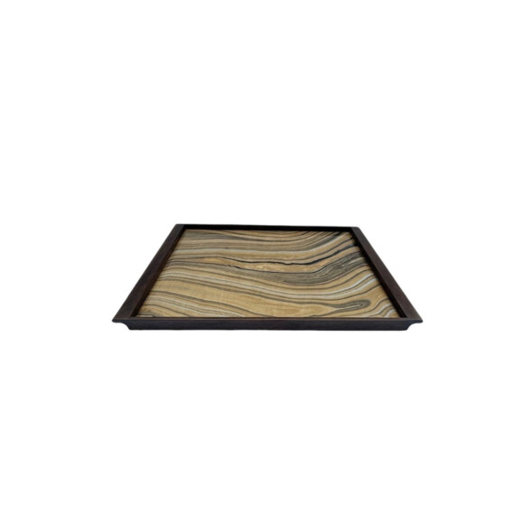 Limited Edition Walnut Tray with Vintage Italian Marbleized Paper 77686