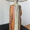 Pair of Studio Ceramic Lamps with Custom Burlap Shades 75362