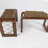 Pair 1940's French Rope Benches 8542