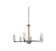 Lucca Studio Porto Oak and Stainless Chandelier 62976