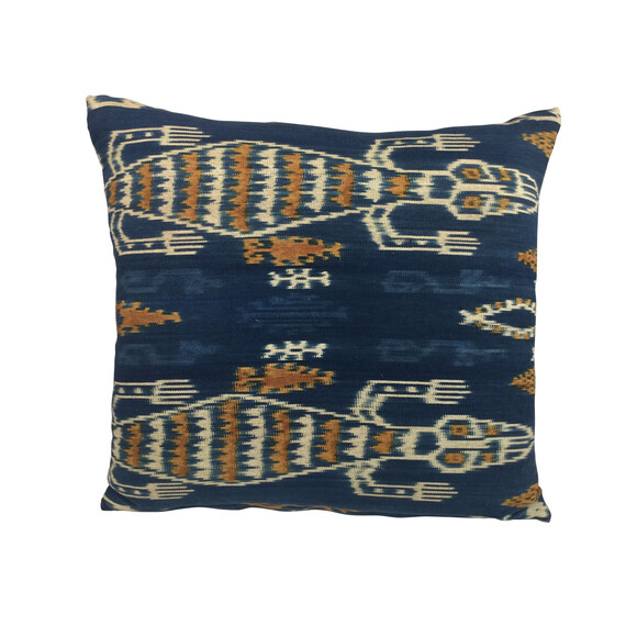 Vintage Indonesian Indigo Ikat Textile Pillow 31293