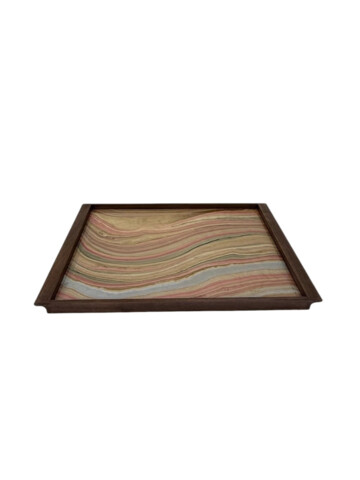 Limited Edition Walnut Tray with Vintage Italian Marbleized Paper 76293