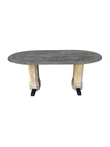 Lucca Studio Nolan Oval Walnut and Oak Dining Table 39056