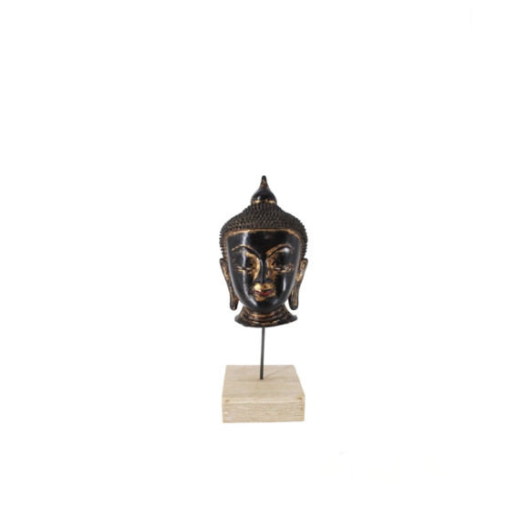 Qianlong Bronze Buddha Head on Stand 73520