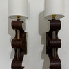 Pair of Lucca Studio Currier Sconces in Bronze and Leather 76254