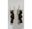 Pair of Lucca Studio Currier Sconces in Bronze and Leather 76254