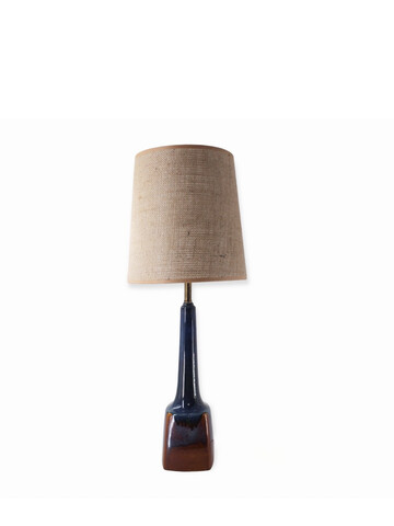 Vintage Ceramic Lamp with Custom Burlap Shade 62805