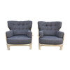 Pair of Rare Model Guillerme & Chambron Oak Armchairs 36129
