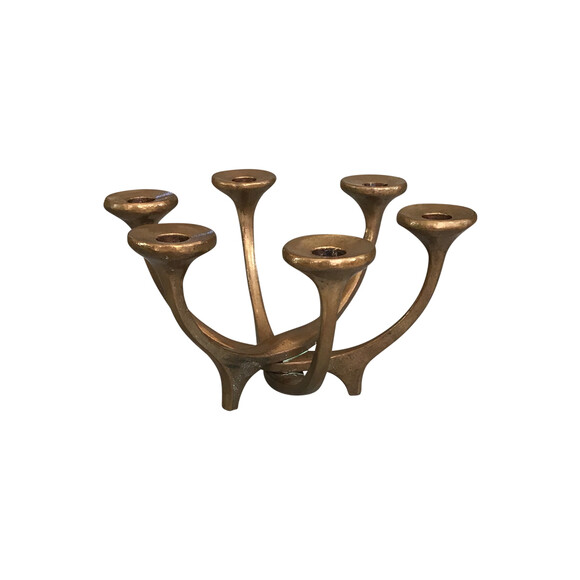 Danish Modernist Brass Candlestick with Six Arms 37391