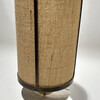 Limited Edition Bronze Lamp with Custom Burlap Shade and Oak 69861