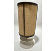 Limited Edition Bronze Lamp with Custom Burlap Shade and Oak 69861