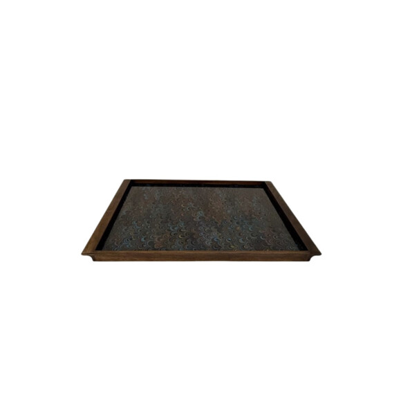 Limited Edition Walnut Tray with Vintage Italian Marbleized Paper 76286