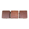 Set of (3) Belgian Leather and Oak Stools 31642
