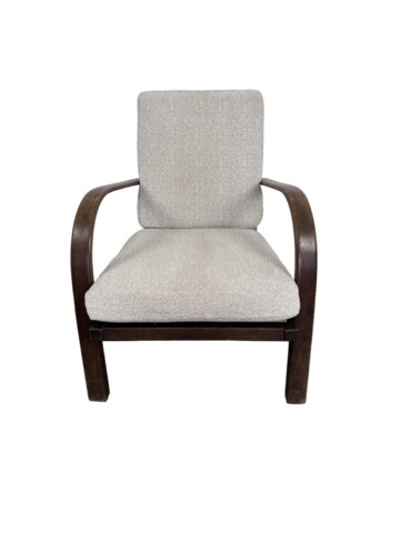 Single Mid Century French Slat Back Arm Chair 48652