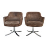 Pair of Vintage Brown Suede Dining Chairs 37356