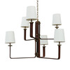 Lucca Studio Cole Chandelier in Leather and Bronze 44647