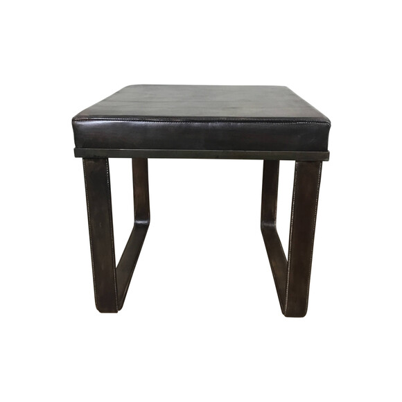 Lucca Studio Vaughn (stool) of black leather top and base 41394