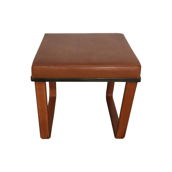 Lucca Studio Vaughn (stool) of saddle leather top and base 38933