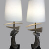 Limited Edition Pair of Antique Wood Element Lamps 37236
