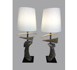 Limited Edition Pair of Antique Wood Element Lamps 45307