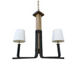 Lucca Studio Florian Bronze and Stitched Leather Chandelier 43864