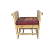 Limited Edition Bench in Solid Oak with Vintage Moroccan Leather Seat cushion 39749
