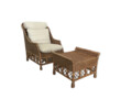 Woven Rattan Arm Chair and Ottoman 61167