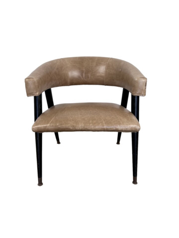 Single Danish Round Back Leather Chair 48634