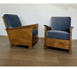 Pair of Exceptional  Burl Wood Swedish Grace Arm Chair 74797