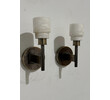 Lucca Studio Pair of Georgie Alabaster and Bronze Sconces 77767