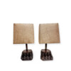 Pair of 17th Century Wood Element Lamps 76282